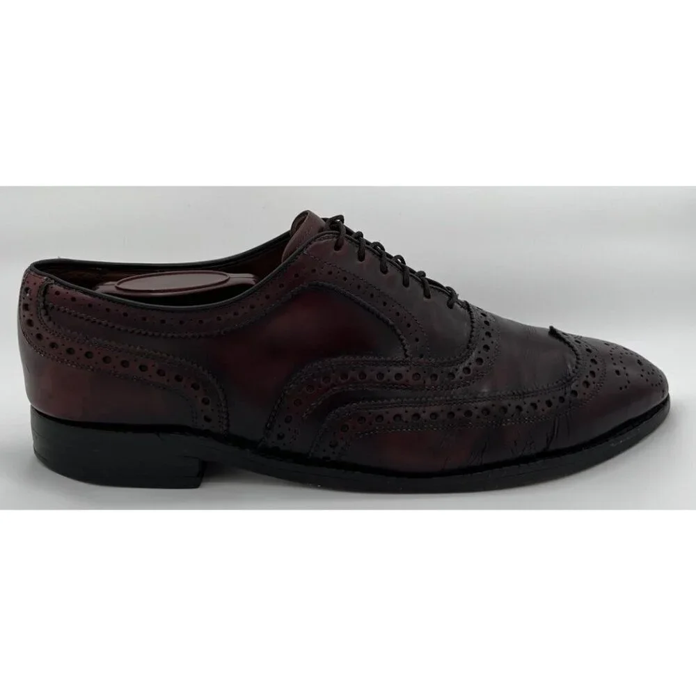 Allen Edmonds McAllister Burgundy Leather Brogue Oxford Dress Shoes Size 9D